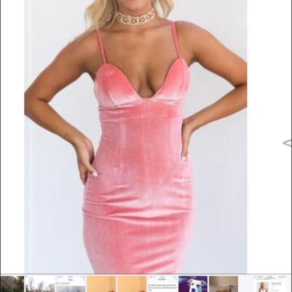 Tiger Mist Dresses & Skirts - Pink Velvet mini dress with scrappy back